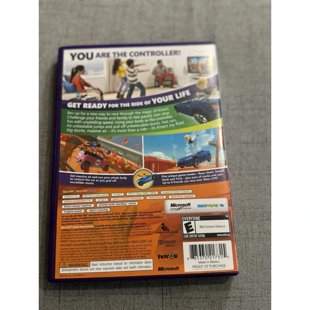 Microsoft Xbox 360 Kinect Joy Ride With Manual 2010 Rated E